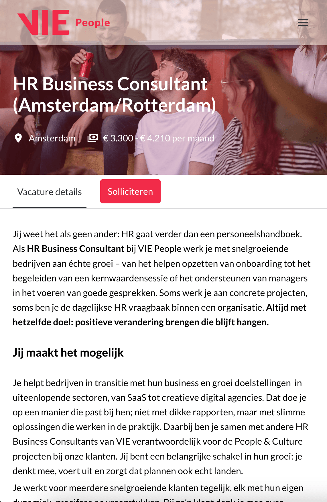 Vacature HR Business Consultant op werkenbij.viepeople.com